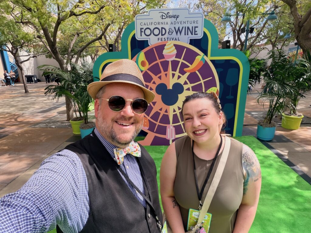 Mr. Daps and Caitie at the 2026 Disney California Adventure Food & Wine Festival Media Event